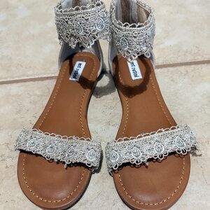 Not Rated Silver Lace Sandals
